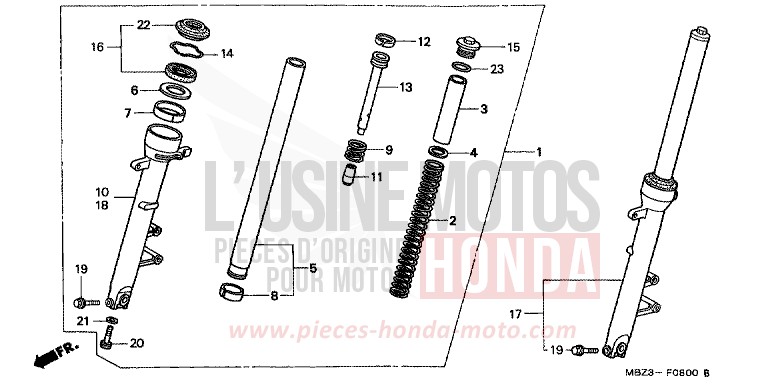 FRONT FORK for Hornet CANDY TAHITIAN BLUE (PB215) from 1998