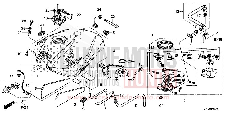 KRAFTSTOFFTANK for Hornet PEARL PACIFIC BLUE (PB386) from 2013