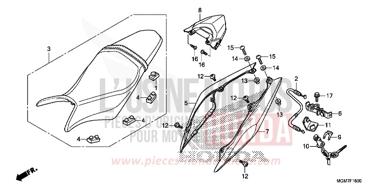 SEAT/REAR COWL for Hornet PEARL PACIFIC BLUE (PB386) from 2013
