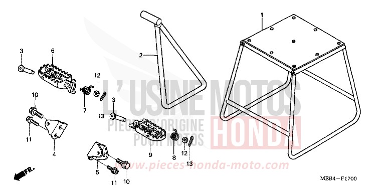 STAND/STEP for CRF450R EXPLOSION RED (R254) from 2002