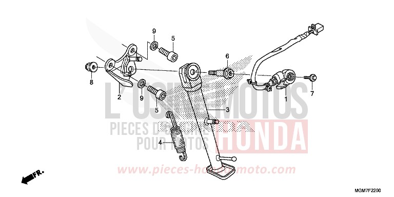 SIDE STAND for Hornet PEARL PACIFIC BLUE (PB386) from 2013