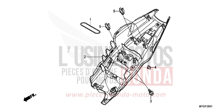 REAR FENDER (2) for Hornet PEARL PACIFIC BLUE (PB386) from 2012