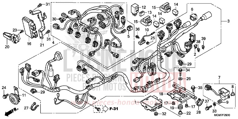 WIRE HARNESS for Hornet PEARL PACIFIC BLUE (PB386) from 2013