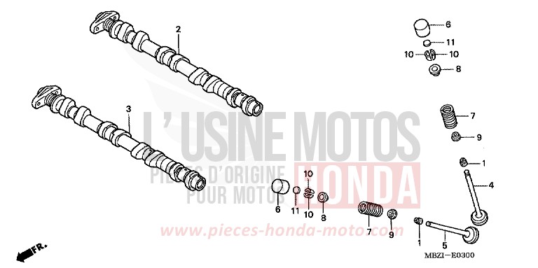 NOCKENWELLE/VENTIL for Hornet CANDY XENON BLUE (PB324) from 2002