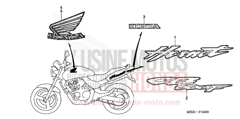 MARK (CB600F2) for Hornet CANDY XENON BLUE (PB324) from 2002