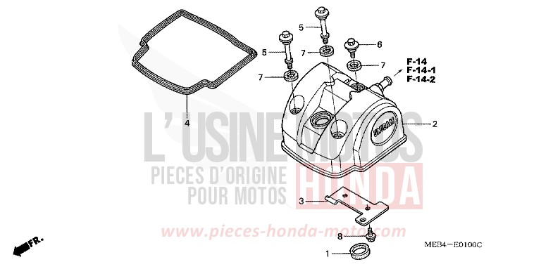 CYLINDER HEAD COVER for CRF450R EXPLOSION RED (R254) from 2003