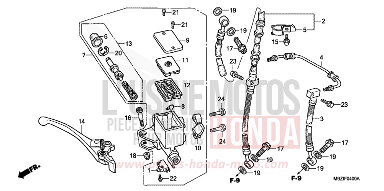 VORDERRADBREMSE (CB600F2) for Hornet PEARL FLASH YELLOW (Y163) from 2002