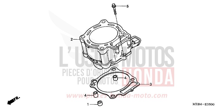 CYLINDER for CRF450R EXPLOSION RED (R254) from 2003