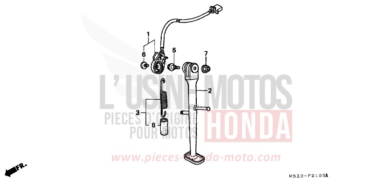 STAENDER for Hornet PEARL FLASH YELLOW (Y163) from 2001