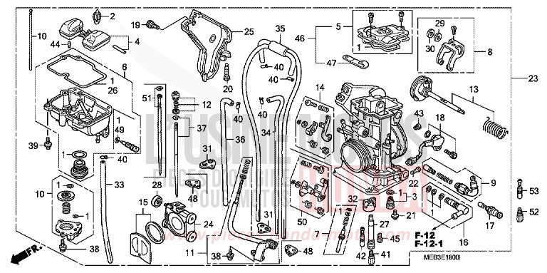 CARBURETOR for CRF450R EXPLOSION RED (R254) from 2003
