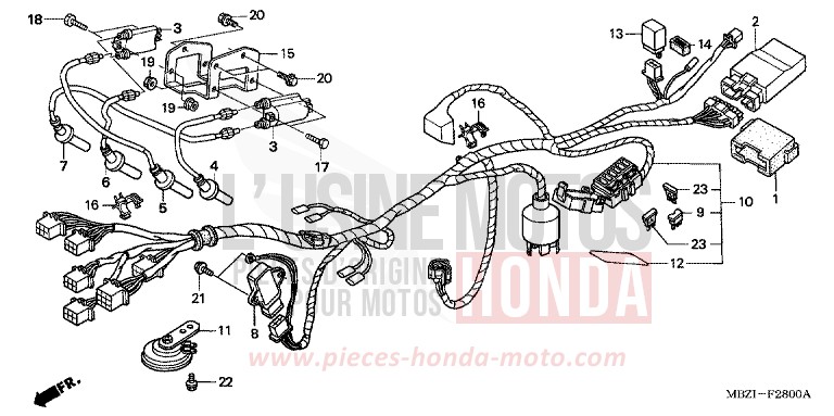 WIRE HARNESS (CB600F2) for Hornet BLACK (NH1) from 2002