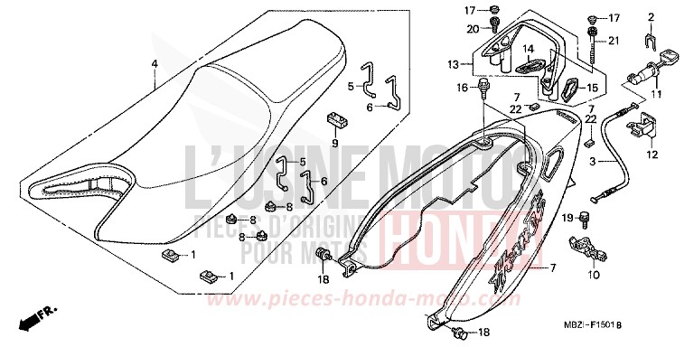 SEAT/SEAT COWL (CB600F3/4/5/6) for Hornet MAT PLUTONIUM SILVER METALLIC (NH381) from 2004