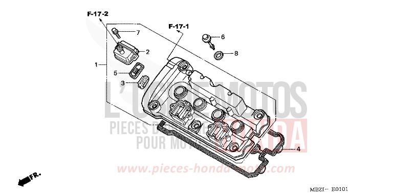 CYLINDER HEAD COVER (CB600F3/4/5/6) for Hornet PEARL COOL WHITE (NHA16) from 2003