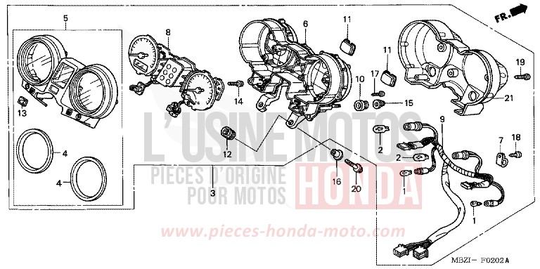 MESSGERAET (CB600F3/4) for Hornet PEARL COOL WHITE (NHA16) from 2003