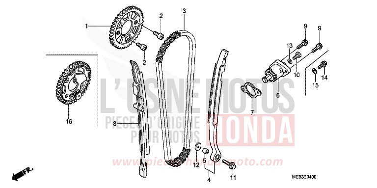 CAM CHAIN/TENSIONER for CRF450R EXTREME RED (R292) from 2004