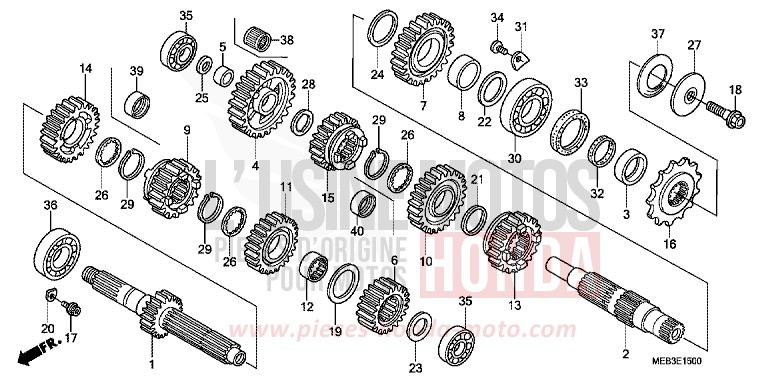 TRANSMISSION for CRF450R EXTREME RED (R292) from 2004