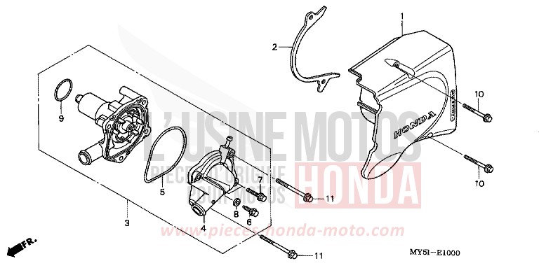 WATER PUMP for CB500S MOODY BLUE METALLIC (PB296) from 2002