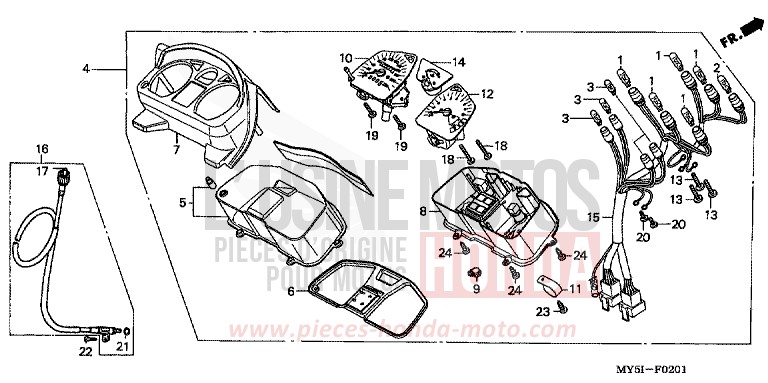 METER (CB500S) for CB500S BLACK (NH1) from 2002