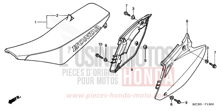 SEAT/SIDE COVER (CRF450R2,3,4) for CRF450R EXTREME RED (R292) from 2004