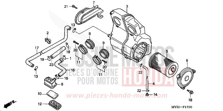AIR CLEANER for CB500S BLACK (NH1) from 2002