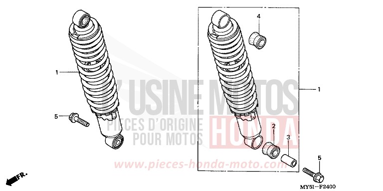 REAR CUSHION for CB500S BLACK (NH1) from 2002
