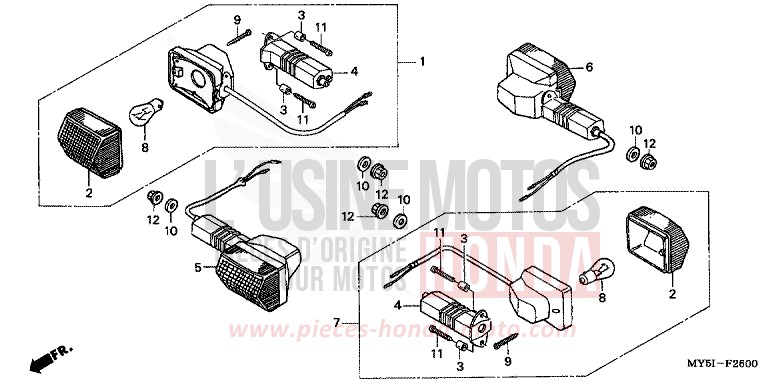 WINKER for CB500S BLACK (NH1) from 2002