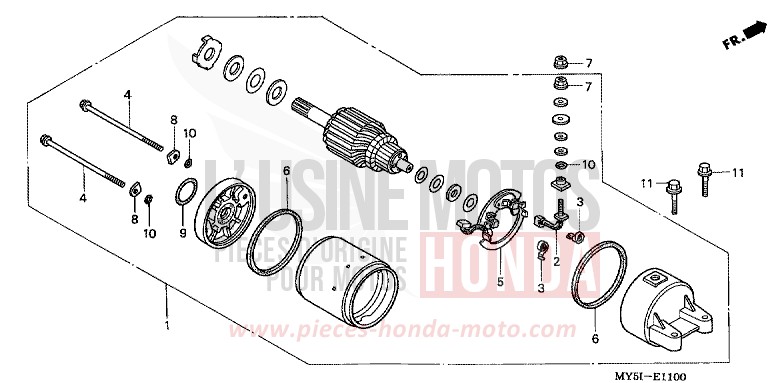 STARTING MOTOR for CB500S RICH RED METALLIC (R255) from 2002
