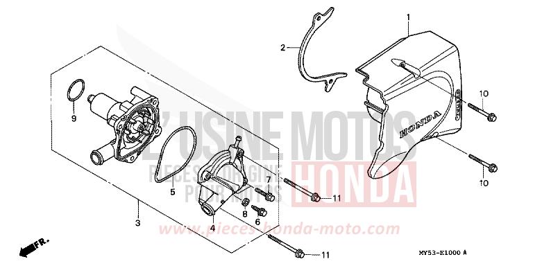 WATER PUMP for CB500F FIGHTING RED (R134) from 1994