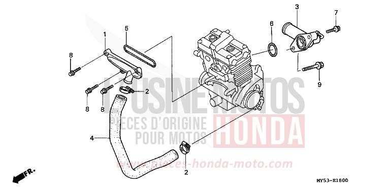 WATER PIPE for CB500F FIGHTING RED (R134) from 1994