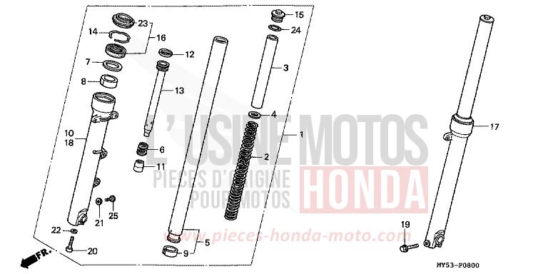 FRONT FORK for CB500F FIGHTING RED (R134) from 1994
