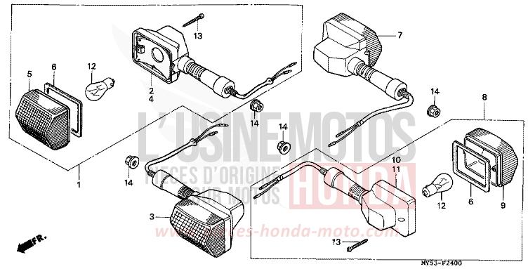 WINKER for CB500F FIGHTING RED (R134) from 1994