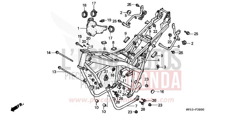 FRAME BODY for CB500F FIGHTING RED (R134) from 1994
