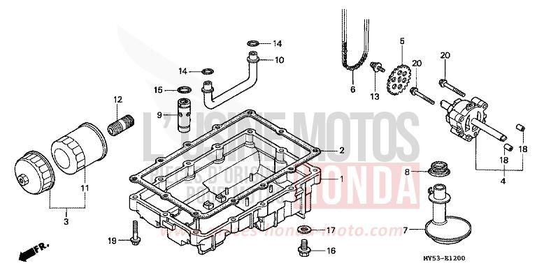 OIL PUMP/OIL PAN for CB500F BLACK (NH1) from 1994