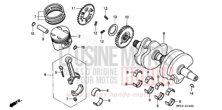 CRANKSHAFT/PISTON for CB500F BLACK (NH1) from 1994