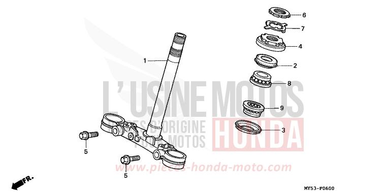 STEERING STEM for CB500F BLACK (NH1) from 1994