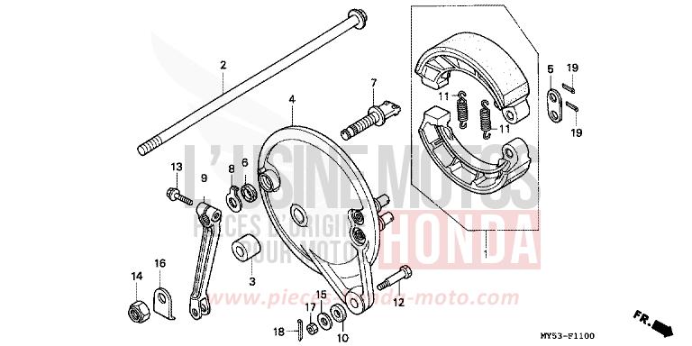 REAR BRAKE PANEL for CB500F BLACK (NH1) from 1994