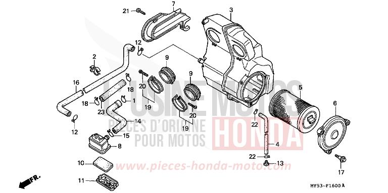 AIR CLEANER for CB500F BLACK (NH1) from 1994