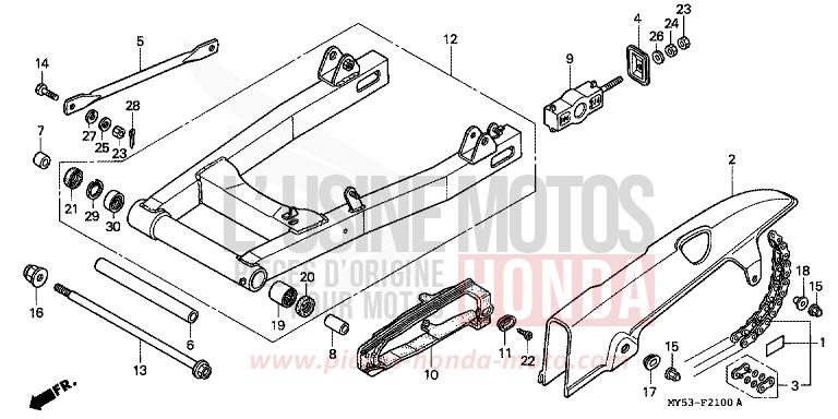 SWINGARM for CB500F BLACK (NH1) from 1994