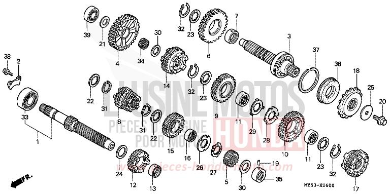 TRANSMISSION for CB500F TASMANIA GREEN ME (G142) from 1994
