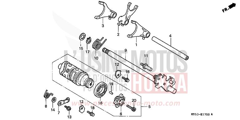 GEARSHIFT DRUM for CB500F TASMANIA GREEN ME (G142) from 1994