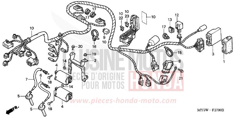 WIRE HARNESS for CB500F BLACK (NH1) from 1996