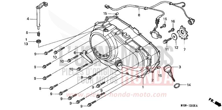 RIGHT CRANKCASE COVER for CB500F PROCYON RED METALLIC (R203) from 1996