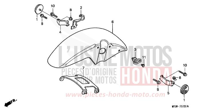 FRONT FENDER for CB500F PROCYON RED METALLIC (R203) from 1996
