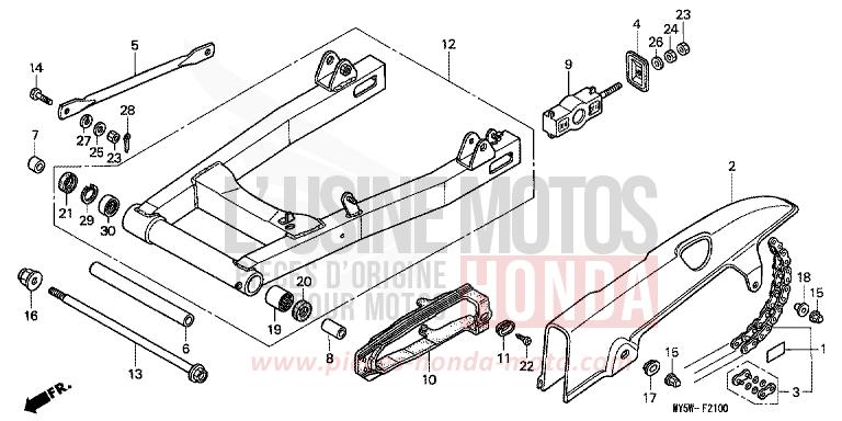 SWINGARM (1) for CB500F PROCYON RED METALLIC (R203) from 1996