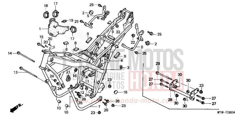FRAME BODY for CB500F PROCYON RED METALLIC (R203) from 1996