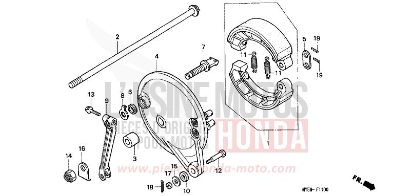REAR BRAKE PANEL (1) for CB500F TASMANIA GREEN ME (G142) from 1996