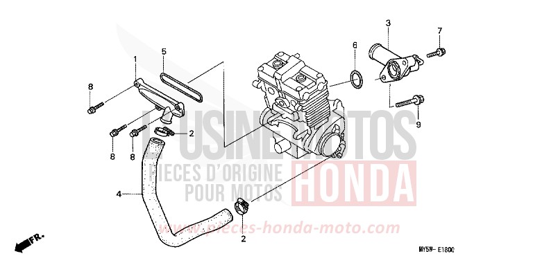WATER PIPE for CB500S BLACK (NH1) from 1999