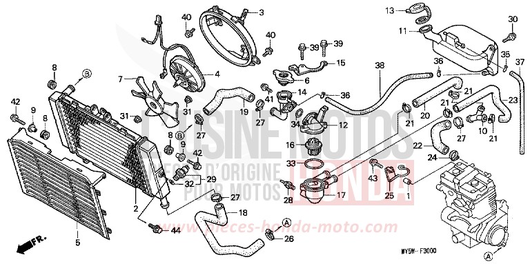 RADIATOR for CB500S RADIANT RED METALLIC (R218) from 1999