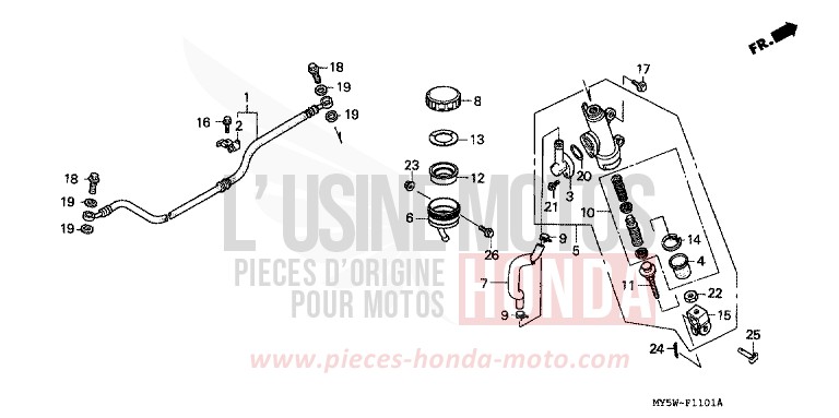 REAR BRAKE MASTER CYLINDER (2) for CB500S BLACK (NH1) from 2000