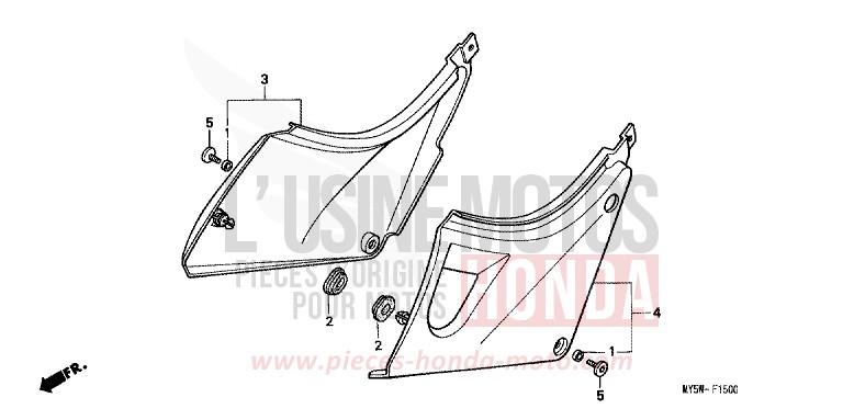 SIDE COVER for CB500S BLACK (NH1) from 2000